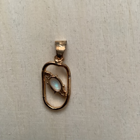TLC New vintage SS Fire Opal dainty pendant charm - Picture 9 of 14